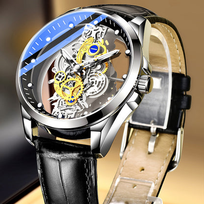 Cross-Border Dropshipping New Double-Sided Hollow Fully Automatic Movement Non-Mechanical Watch Tourbillon Watch Men's Waterproof - PATOGAZ