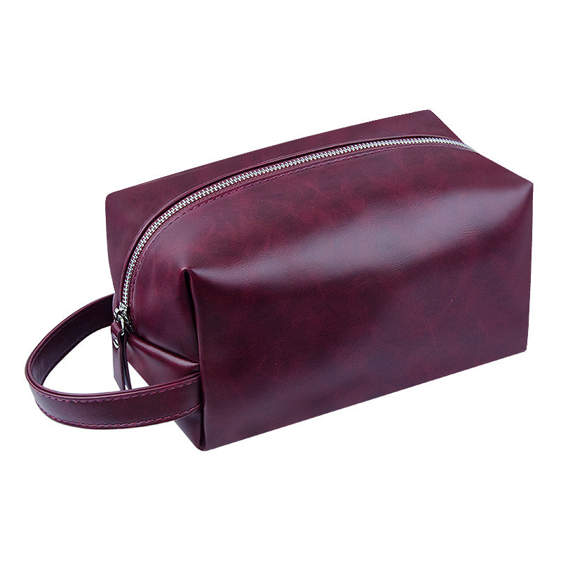 Retro crazy horse pu leather new cross-border cosmetic bag Europe and the United States large capacity travel multi-functional portable washing and storage bag - PATOGAZ