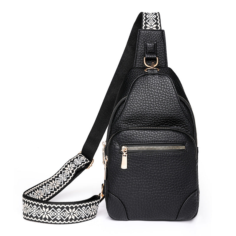 Cross-border Women's Chest Bag Soft Leather Fashion New Chest Crossbody Bag 2024 All-match Outgoing Backpack Casual Shoulder Bag - PATOGAZ