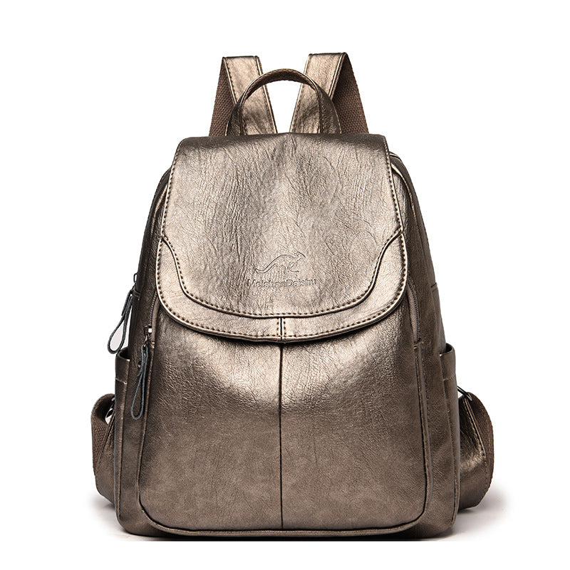 Barrel Kangaroo Women's Bag 2025 New genuine goods Women's Large Capacity Soft Leather Backpack Simple Fashion Travel Bag - PATOGAZ