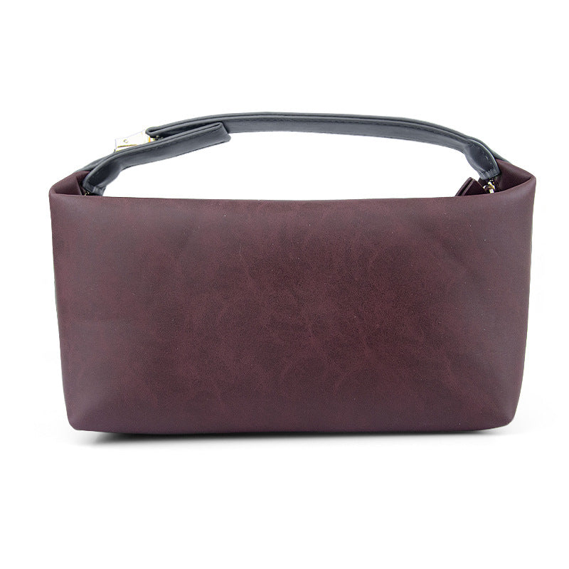 Retro crazy horse pu leather new cross-border cosmetic bag Europe and the United States large capacity travel multi-functional portable washing and storage bag - PATOGAZ