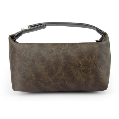 Retro crazy horse pu leather new cross-border cosmetic bag Europe and the United States large capacity travel multi-functional portable washing and storage bag - PATOGAZ