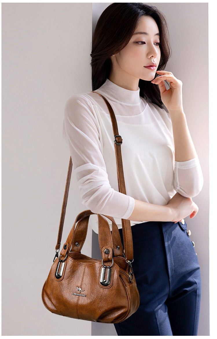 Handbag Women's Summer New Women's Shoulder Crossbody Bag Fashionable All-match Middle-aged and Elderly Mother's Hand Bag Small Satchel - PATOGAZ
