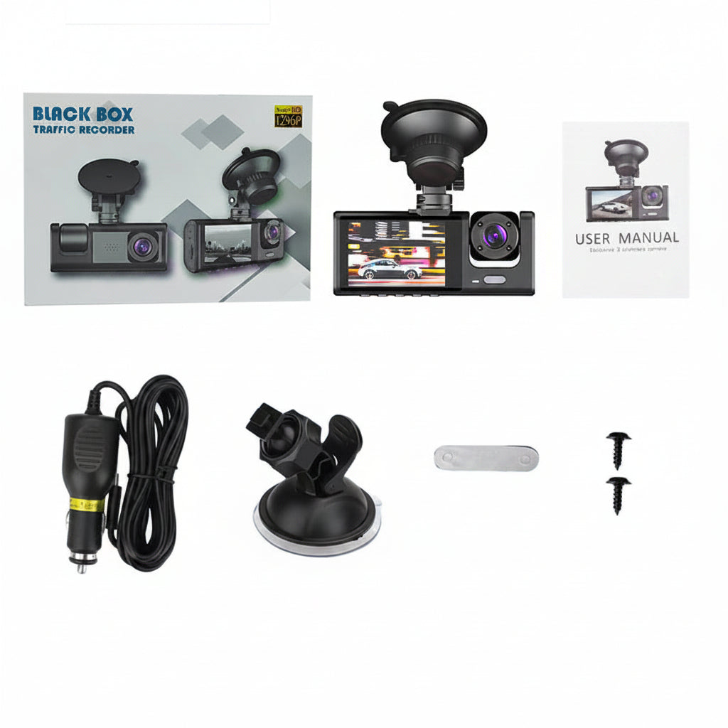 New Cross-Border Wireless Three-Recording Night Vision Car Surveillance Video Tape Wifi Connected to Mobile Phone Three-Lens Driving Recorder - PATOGAZ
