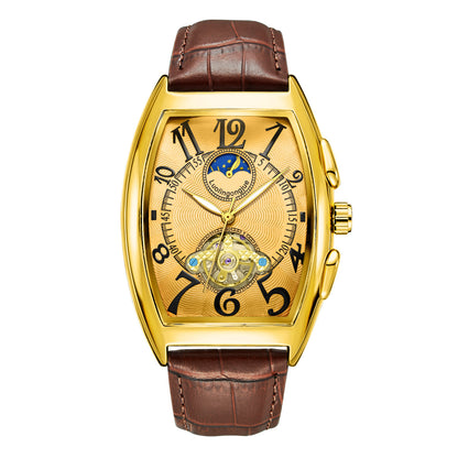 Barrel Type Fully Automatic Wheel Hollow Mechanical Watch Men's Business Simple Fashion Multifunctional Watch Wholesale - PATOGAZ