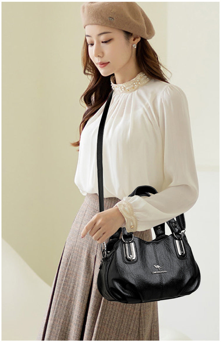 Handbag Women's Summer New Women's Shoulder Crossbody Bag Fashionable All-match Middle-aged and Elderly Mother's Hand Bag Small Satchel - PATOGAZ