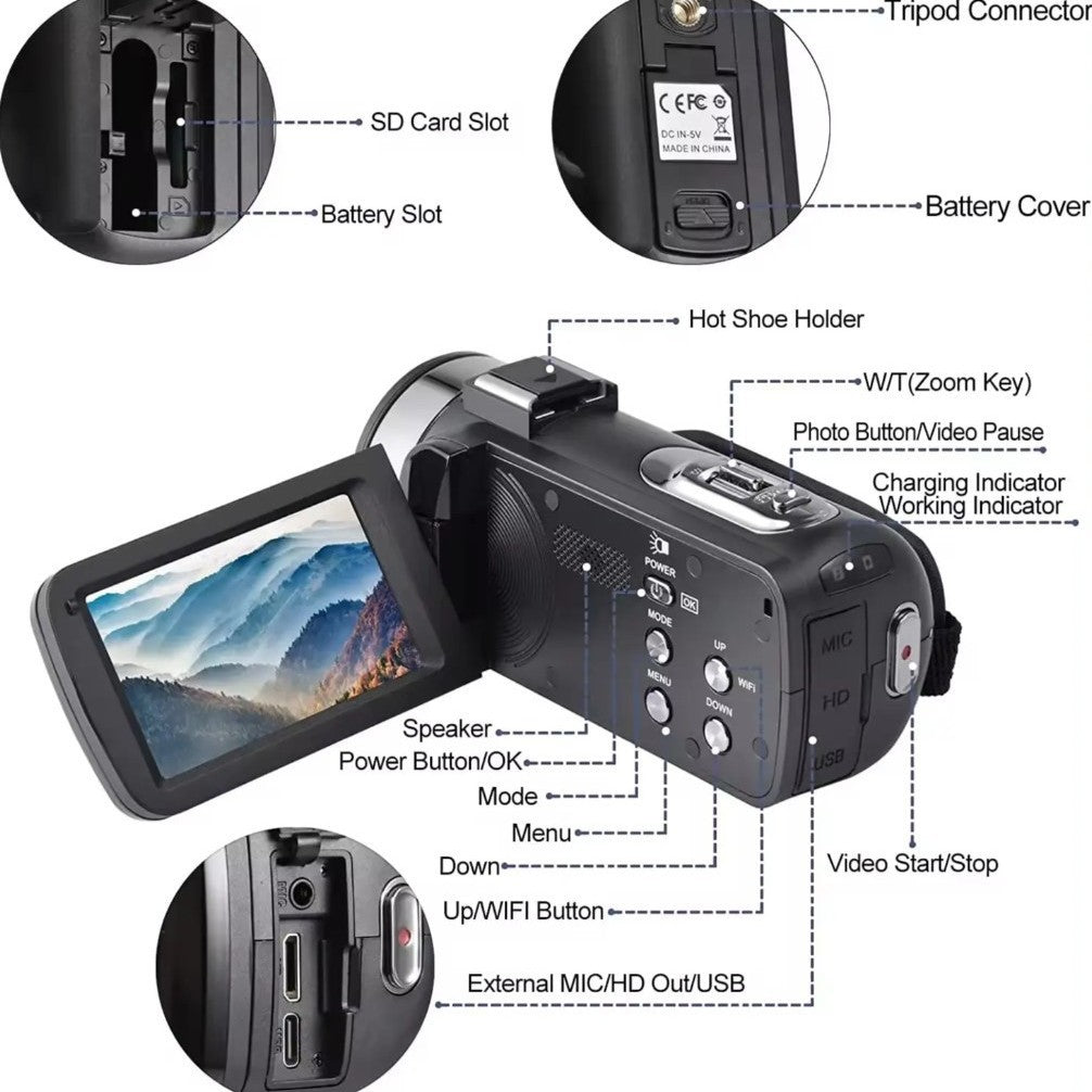 Cross-border 8KWIFI HD digital camera touch screen handheld automatic video travel wedding VLOG digital camera - PATOGAZ