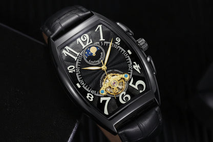 Barrel Type Fully Automatic Wheel Hollow Mechanical Watch Men's Business Simple Fashion Multifunctional Watch Wholesale - PATOGAZ