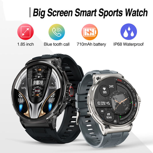 V69 Smart Watch 1.85inch Large Screen Bluetooth Call Large Screen Heart Rate Blood Oxygen Multi-Sport Outdoor Pedometer Bracelet - PATOGAZ