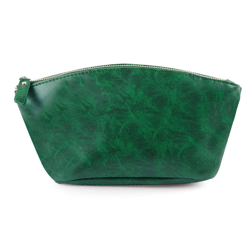 Retro crazy horse pu leather new cross-border cosmetic bag Europe and the United States large capacity travel multi-functional portable washing and storage bag - PATOGAZ