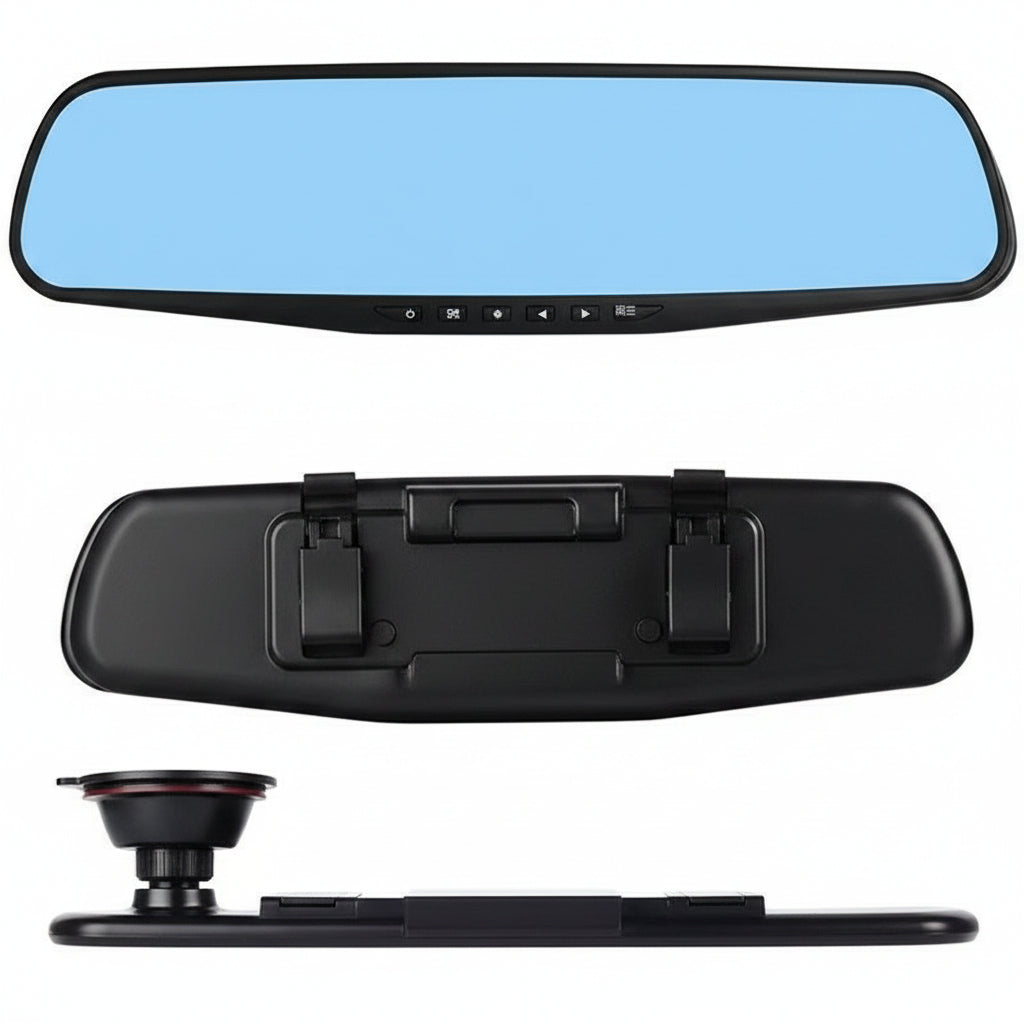 Hd 4.3inch Front and Rear Dual Recording Rearview Mirror Driving Recorder Wide Angle Dual Camera Dual Lens Wide Angle Hd - PATOGAZ
