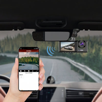 New Cross-Border Wireless Three-Recording Night Vision Car Surveillance Video Tape Wifi Connected to Mobile Phone Three-Lens Driving Recorder - PATOGAZ