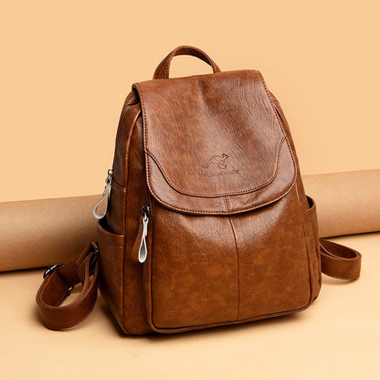 Barrel Kangaroo Women's Bag 2025 New genuine goods Women's Large Capacity Soft Leather Backpack Simple Fashion Travel Bag - PATOGAZ