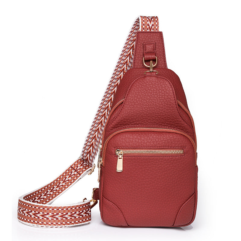 Cross-border Women's Chest Bag Soft Leather Fashion New Chest Crossbody Bag 2024 All-match Outgoing Backpack Casual Shoulder Bag - PATOGAZ