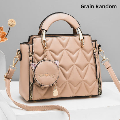 [Foreign Trade Women's Bag] Soft Surface Embossed Handbag Casual Messenger Bag Women's Shoulder Fashion Easiest for Match Handbag - PATOGAZ