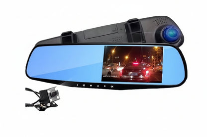 Hd 4.3inch Front and Rear Dual Recording Rearview Mirror Driving Recorder Wide Angle Dual Camera Dual Lens Wide Angle Hd - PATOGAZ
