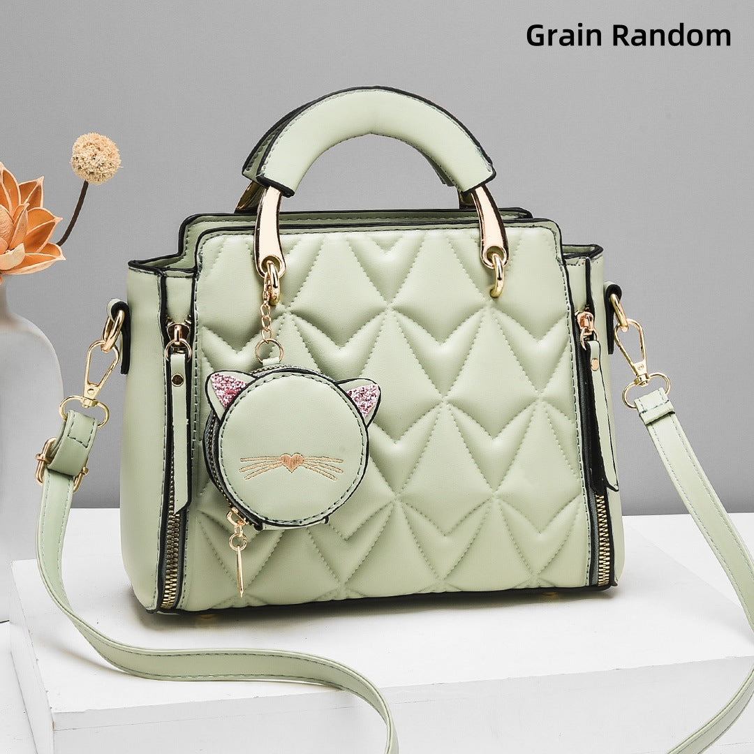 [Foreign Trade Women's Bag] Soft Surface Embossed Handbag Casual Messenger Bag Women's Shoulder Fashion Easiest for Match Handbag - PATOGAZ