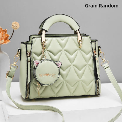 [Foreign Trade Women's Bag] Soft Surface Embossed Handbag Casual Messenger Bag Women's Shoulder Fashion Easiest for Match Handbag - PATOGAZ