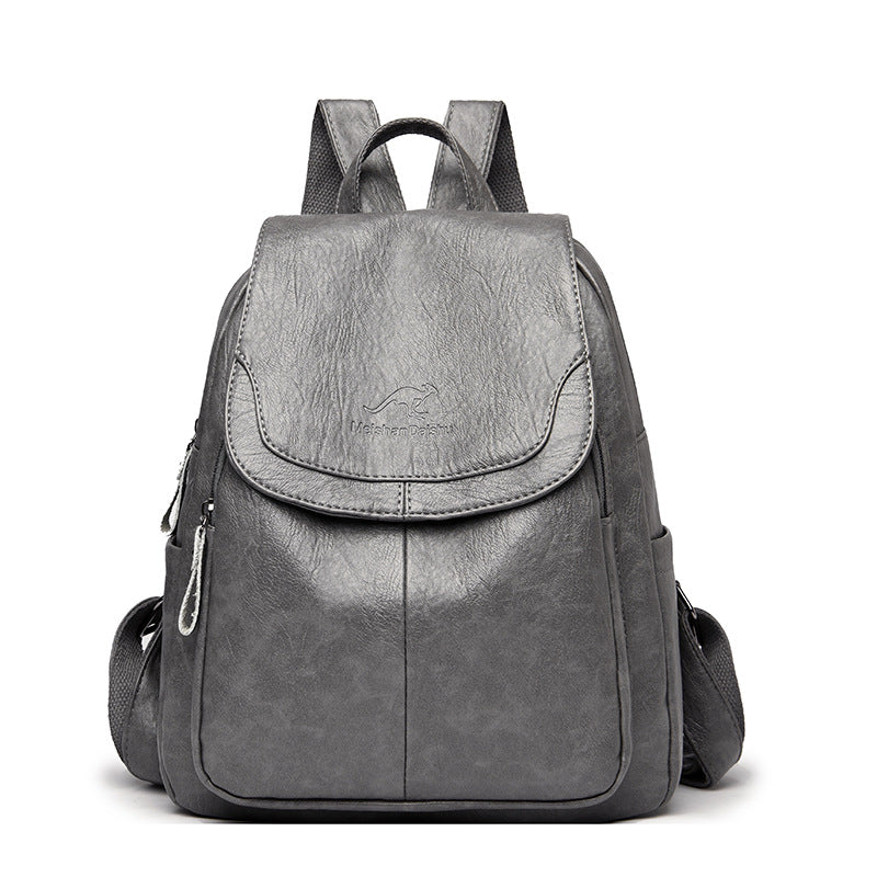 Barrel Kangaroo Women's Bag 2025 New genuine goods Women's Large Capacity Soft Leather Backpack Simple Fashion Travel Bag - PATOGAZ