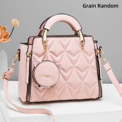[Foreign Trade Women's Bag] Soft Surface Embossed Handbag Casual Messenger Bag Women's Shoulder Fashion Easiest for Match Handbag - PATOGAZ
