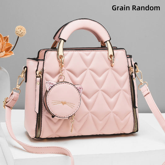 [Foreign Trade Women's Bag] Soft Surface Embossed Handbag Casual Messenger Bag Women's Shoulder Fashion Easiest for Match Handbag - PATOGAZ