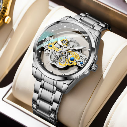 Cross-Border Dropshipping New Double-Sided Hollow Fully Automatic Movement Non-Mechanical Watch Tourbillon Watch Men's Waterproof - PATOGAZ