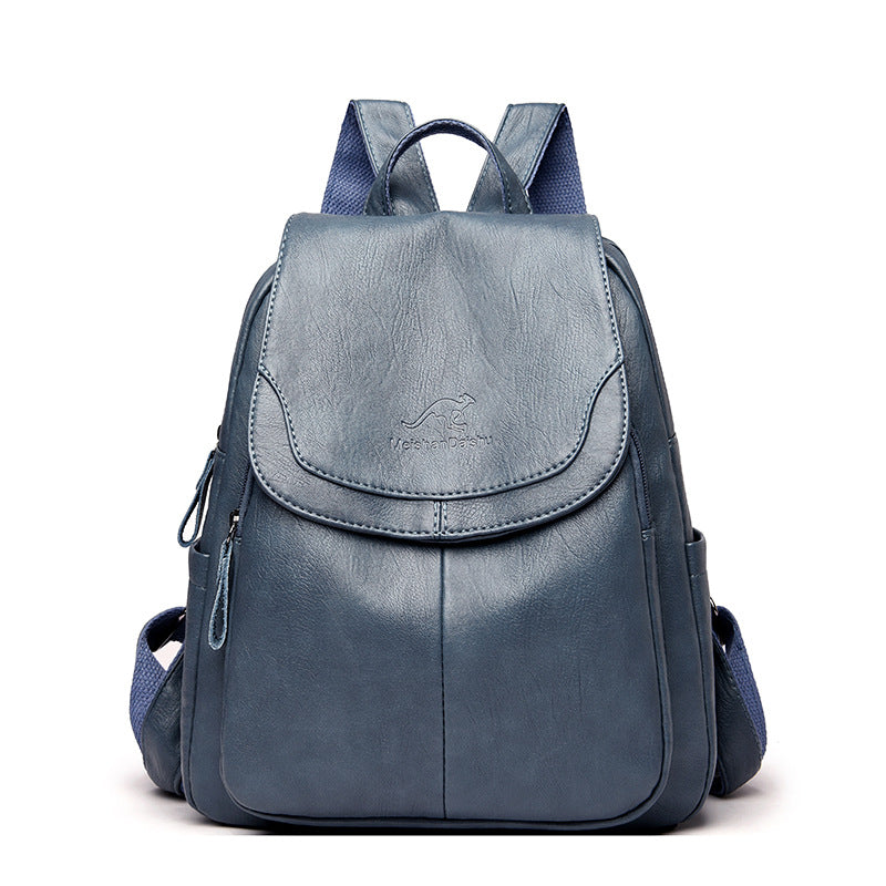 Barrel Kangaroo Women's Bag 2025 New genuine goods Women's Large Capacity Soft Leather Backpack Simple Fashion Travel Bag - PATOGAZ