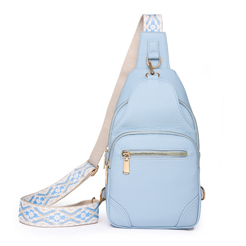 Cross-border Women's Chest Bag Soft Leather Fashion New Chest Crossbody Bag 2024 All-match Outgoing Backpack Casual Shoulder Bag - PATOGAZ