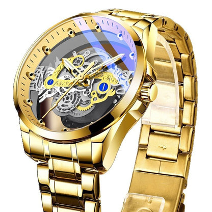 Cross-Border Dropshipping New Double-Sided Hollow Fully Automatic Movement Non-Mechanical Watch Tourbillon Watch Men's Waterproof - PATOGAZ