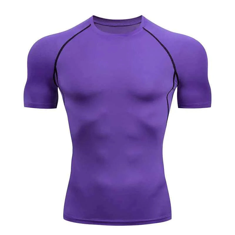 T-shirt de Compression Homme Manches Courtes — Rashguard Séchage Rapide, Running & Sport