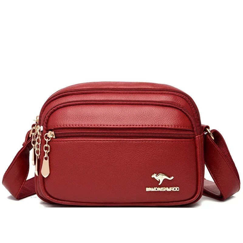 Sac à Main Cuir Synthétique Doux, Multi-poches, Bandoulière Réglable