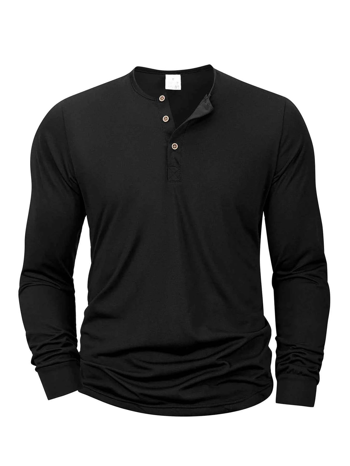 T-shirt Henley Homme Manches Longues — Coupe Décontractée, Tissu Doux & Respirant