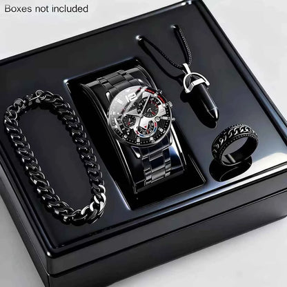 Montre pour homme  avec cadran décoratif à trois aiguilles, montres fantaisie style affaire (sans boîte)