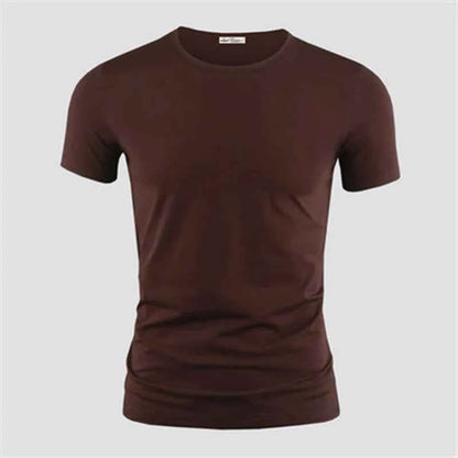 T-shirt Homme Col V ou Col Rond — Slim Fit, Couleur Unie, Séchage Rapide