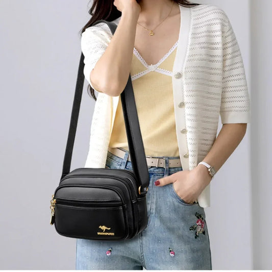 Sac à Main Cuir Synthétique Doux, Multi-poches, Bandoulière Réglable