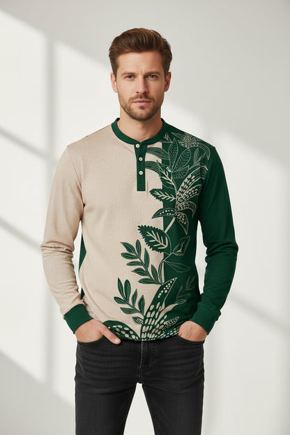 Chemise Homme Lin & Fibre de Bambou / Manches Longues / Style Streetwear Décontracté