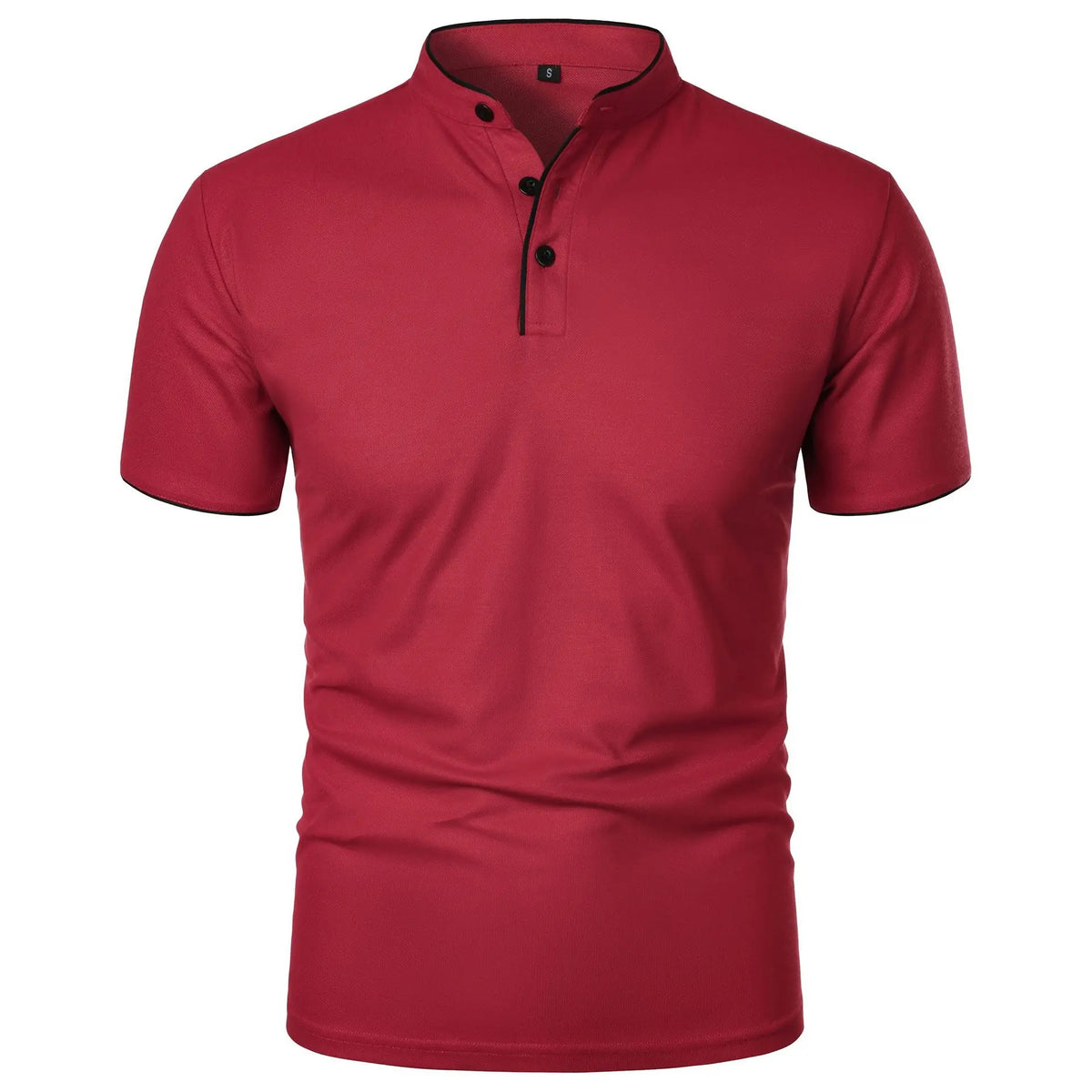 T-shirt Col Montant Homme —Coupe Décontractée, Tissu Respirant