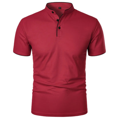 T-shirt Col Montant Homme —Coupe Décontractée, Tissu Respirant