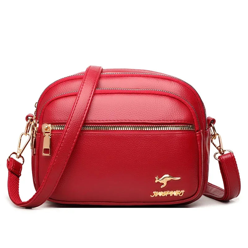 Sac à Main Cuir Synthétique Doux, Multi-poches, Bandoulière Réglable
