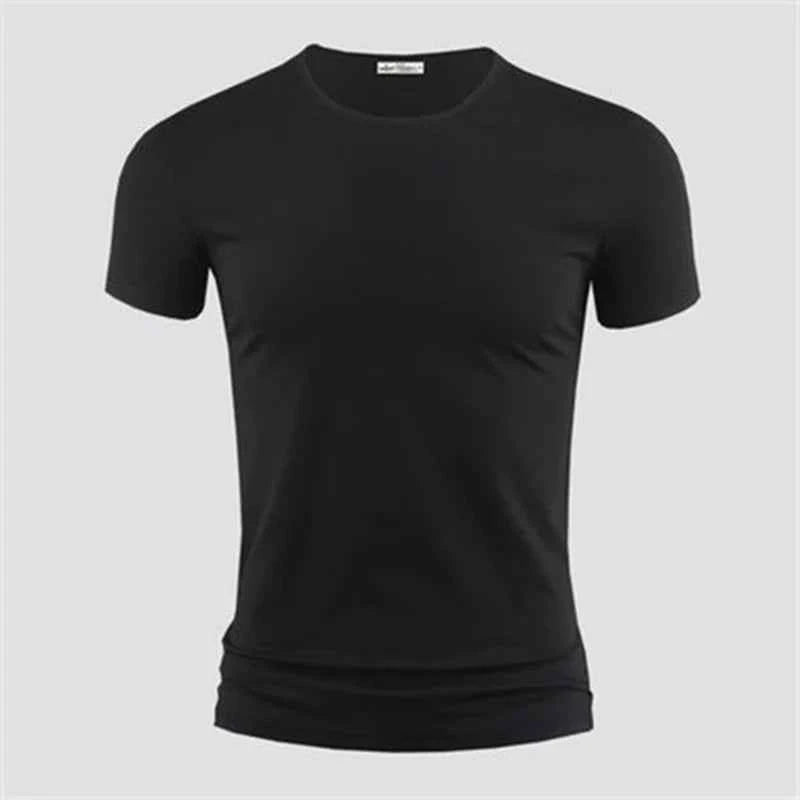T-shirt Homme Col V ou Col Rond — Slim Fit, Couleur Unie, Séchage Rapide