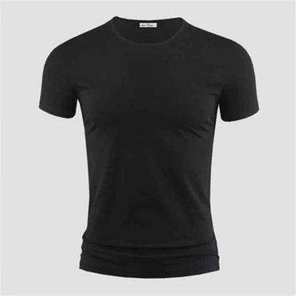 T-shirt Homme Col V ou Col Rond — Slim Fit, Couleur Unie, Séchage Rapide