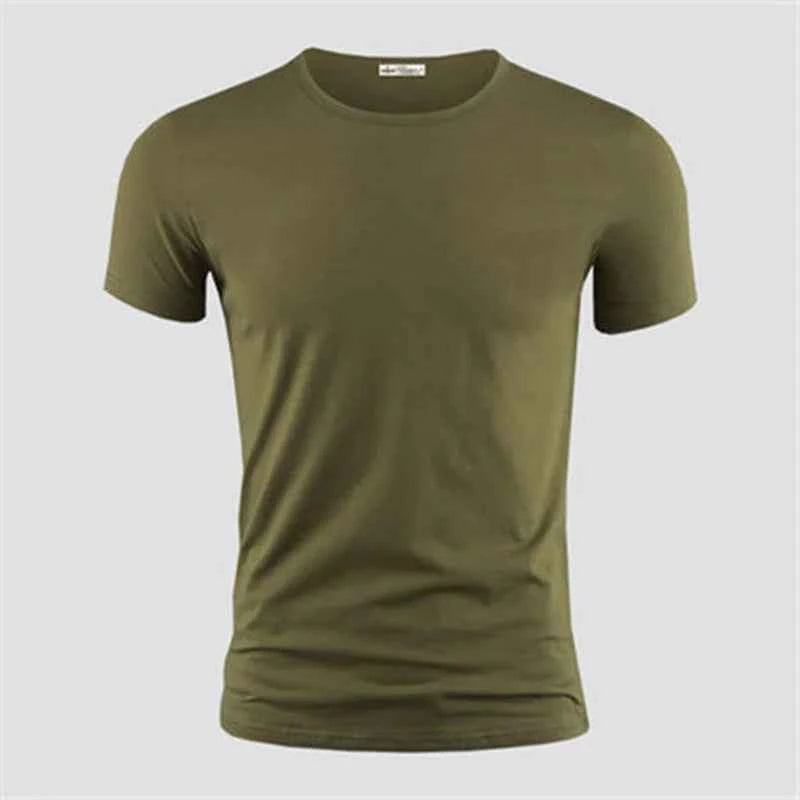 T-shirt Homme Col V ou Col Rond — Slim Fit, Couleur Unie, Séchage Rapide