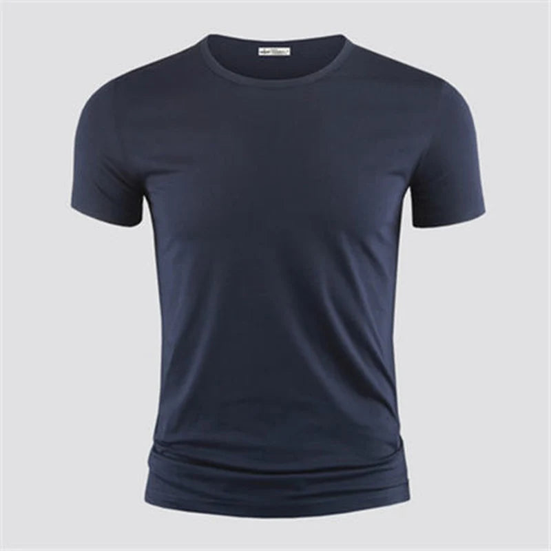 T-shirt Homme Col V ou Col Rond — Slim Fit, Couleur Unie, Séchage Rapide