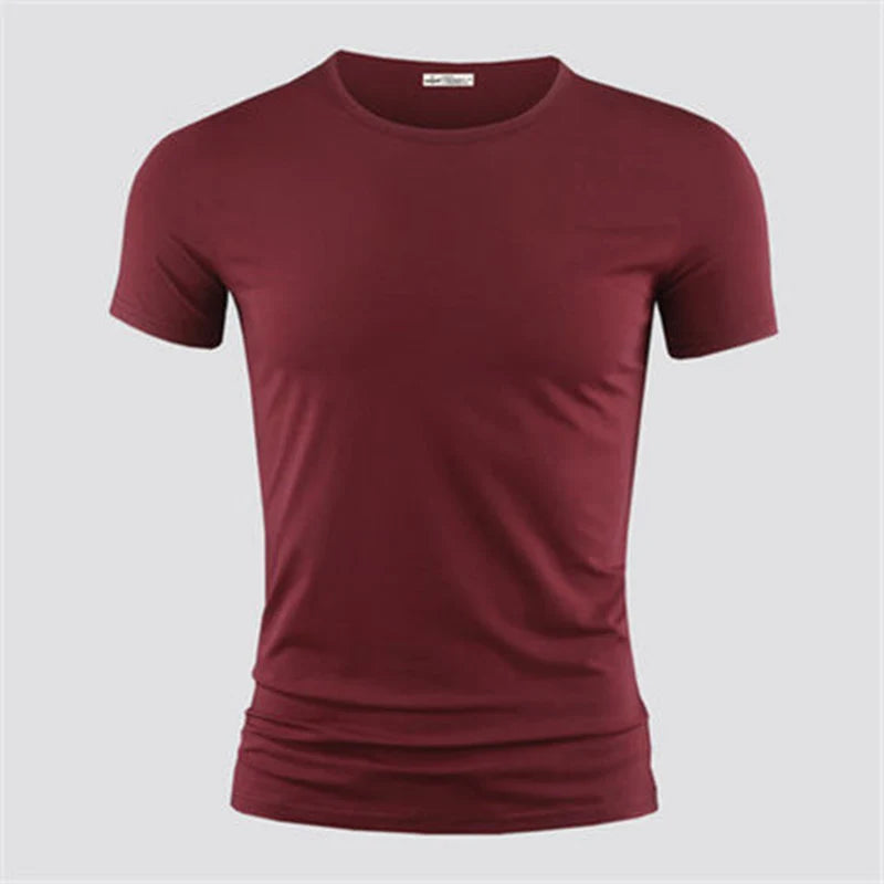 T-shirt Homme Col V ou Col Rond — Slim Fit, Couleur Unie, Séchage Rapide