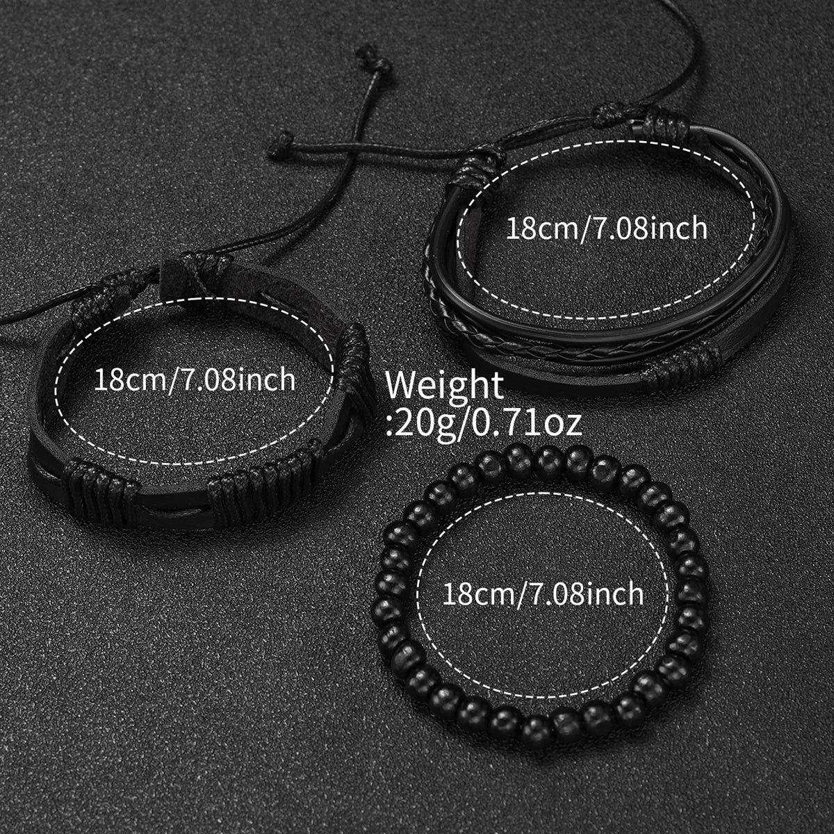 Montre Analogique avec bracelet en cuir tissé pour homme, ensemble de bracelets, mode, affaires, sans boîte, 4 pièces