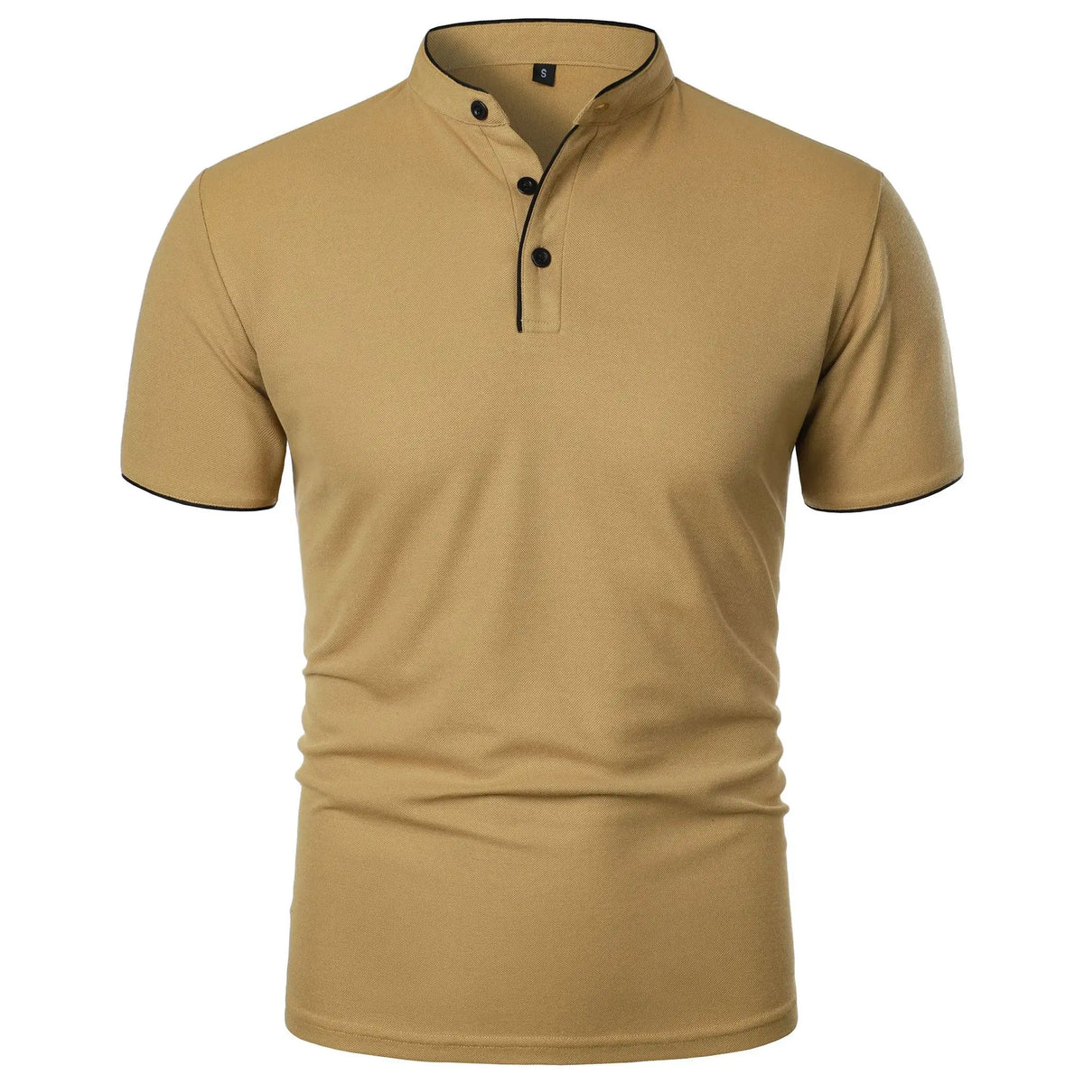 T-shirt Col Montant Homme —Coupe Décontractée, Tissu Respirant