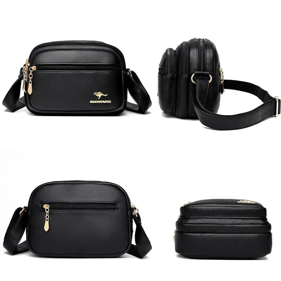 Sac à Main Cuir Synthétique Doux, Multi-poches, Bandoulière Réglable