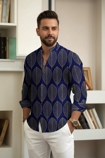 Chemise Homme Lin & Fibre de Bambou / Manches Longues / Style Streetwear Décontracté