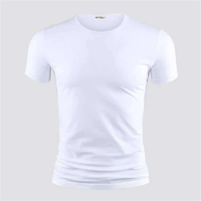 T-shirt Homme Col V ou Col Rond — Slim Fit, Couleur Unie, Séchage Rapide