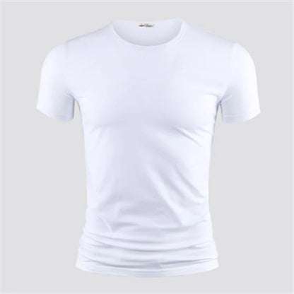 T-shirt Homme Col V ou Col Rond — Slim Fit, Couleur Unie, Séchage Rapide